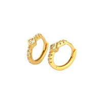 925 Sterling Silver Zircon Circle Earrings main image 5