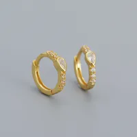 925 Sterling Silver Zircon Circle Earrings sku image 8