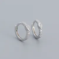 925 Sterling Silver Zircon Circle Earrings sku image 7