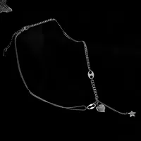 Stainless Steel 18K Gold Plated Vintage Style Splicing Gold Plated Heart Shape No Inlaid Layered Necklaces main image 2
