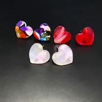 Simple Style Heart Shape Lightning Arylic Heart Arylic Ear Studs 1 Pair main image 6