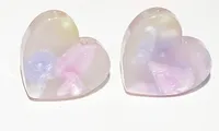 Simple Style Heart Shape Lightning Arylic Heart Arylic Ear Studs 1 Pair sku image 1