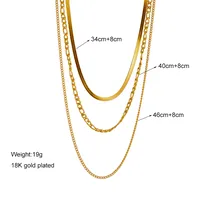 Stainless Steel 18K Gold Plated Simple Style Gold Plated Geometric No Inlaid Layered Necklaces main image 2