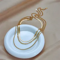 Stainless Steel 18K Gold Plated Simple Style Gold Plated Geometric No Inlaid Layered Necklaces main image 3