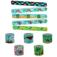 Dinosaur Full Printed Pvc Slap Bracelet Cartoon Ring Pop Pat-bracelet Event Party Gift main image 5