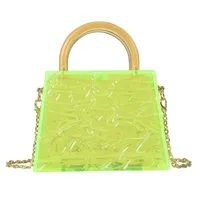 Women's Small PVC Solid Color Vintage Style Square Lock Clasp Crossbody Bag sku image 4