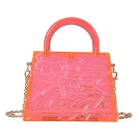 Women's Small PVC Solid Color Vintage Style Square Lock Clasp Crossbody Bag main image 5