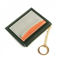 Fashion Color Block Soft Surface Square Zipper Card Holder sku image 6