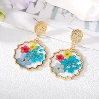 Wholesale Jewelry 1 Pair Fashion Dried Flower Colorful Alloy Drop Earrings main image 2