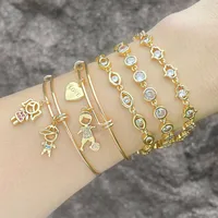 Fashion Cartoon Character Copper Bracelets Plating Zircon Copper Bracelets main image 1
