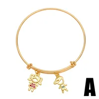 Fashion Cartoon Character Copper Bracelets Plating Zircon Copper Bracelets main image 4