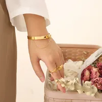 Simple Style Geometric Tassel Titanium Steel Plating Bangle main image 3