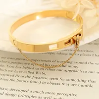Simple Style Geometric Tassel Titanium Steel Plating Bangle main image 5