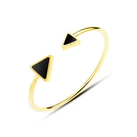 Retro Triangle Square 304 Stainless Steel 18K Gold Plated Bangle In Bulk main image 2