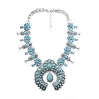 Fashion Flower Artificial Crystal Alloy Plating Artificial Crystal Necklace main image 2