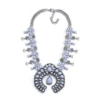 Fashion Flower Artificial Crystal Alloy Plating Artificial Crystal Necklace sku image 4