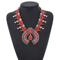 Fashion Flower Artificial Crystal Alloy Plating Artificial Crystal Necklace main image 5