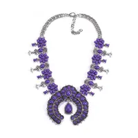 Fashion Flower Artificial Crystal Alloy Plating Artificial Crystal Necklace sku image 5