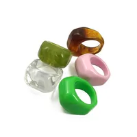 Casual Solid Color Plastic Resin Rings main image 5
