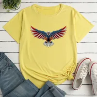 Women's T-shirt Short Sleeve T-shirts Printing Fashion American Flag Eagle main image 6