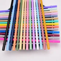 Factory Direct Supply 7mm Aperture Straw 28 Color Solid Color Plastic Cup Accessories Pp Straw Non-disposable Band Straw main image 4