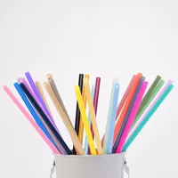 Factory Direct Supply 7mm Aperture Straw 28 Color Solid Color Plastic Cup Accessories Pp Straw Non-disposable Band Straw main image 5