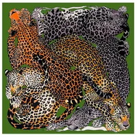 Women's Fashion Animal Satin Crochet Lace Silk Scarves sku image 3