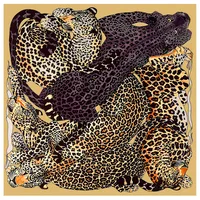 Women's Fashion Animal Satin Crochet Lace Silk Scarves sku image 2
