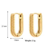 Fashion Geometric Plating 304 Stainless Steel 18K Gold Plated Earrings main image 3