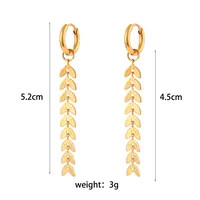 Fashion Fish Tail Plating 304 Stainless Steel 18K Gold Plated Earrings main image 2