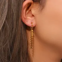 Fashion Fish Tail Plating 304 Stainless Steel 18K Gold Plated Earrings main image 5
