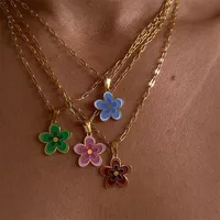 304 Stainless Steel 16K Gold Plated White Gold Plated Gold Plated Simple Style Plating Flower Necklace main image 1