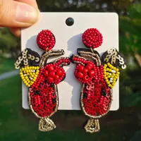 Bohemian Cup Plastic Resin Beaded Drop Earrings main image 3