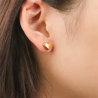 Simple Style Heart Shape Stainless Steel 14K Gold Plated Ear Studs main image 4