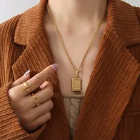 Wholesale Jewelry Simple Style Letter 304 Stainless Steel 18K Gold Plated Plating Choker sku image 5