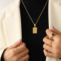 Wholesale Jewelry Simple Style Letter 304 Stainless Steel 18K Gold Plated Plating Choker sku image 6