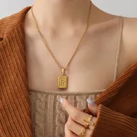 Wholesale Jewelry Simple Style Letter 304 Stainless Steel 18K Gold Plated Plating Choker sku image 17