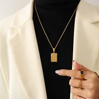 Wholesale Jewelry Simple Style Letter 304 Stainless Steel 18K Gold Plated Plating Choker sku image 22