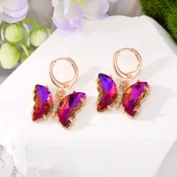 Wholesale Jewelry 1 Pair Simple Style Butterfly Alloy Artificial Crystal Drop Earrings main image 6