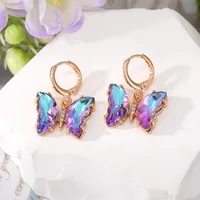 Wholesale Jewelry 1 Pair Simple Style Butterfly Alloy Artificial Crystal Drop Earrings main image 3