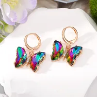 Wholesale Jewelry 1 Pair Simple Style Butterfly Alloy Artificial Crystal Drop Earrings sku image 6