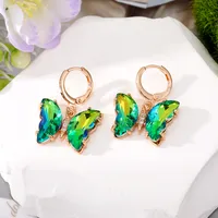 Wholesale Jewelry 1 Pair Simple Style Butterfly Alloy Artificial Crystal Drop Earrings sku image 7
