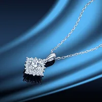 925 Sterling Silver Artificial Gemstones Rhinestone Plating Geometric Necklace main image 3