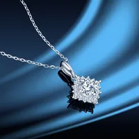 925 Sterling Silver Artificial Gemstones Rhinestone Plating Geometric Necklace main image 1