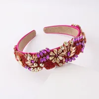 Baroque Style Flower Rhinestone Inlay Hair Band main image 6