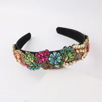 Baroque Style Flower Rhinestone Inlay Hair Band main image 8