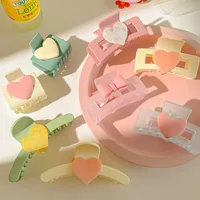 Sweet Heart Shape Bow Knot Plastic Resin Hair Claws main image 1