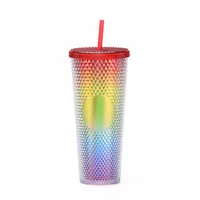 Double-layer Plastic Straw Cup Large Capacity Creative 710ml Cup Portable Cup sku image 23