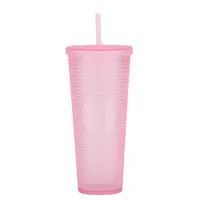 Double-layer Plastic Straw Cup Large Capacity Creative 710ml Cup Portable Cup sku image 34