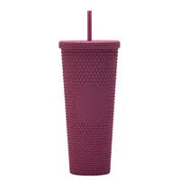Double-layer Plastic Straw Cup Large Capacity Creative 710ml Cup Portable Cup sku image 42
